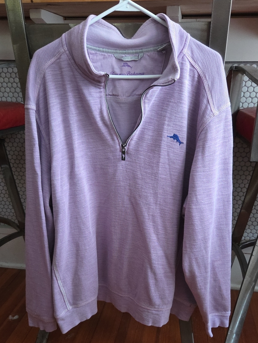 Tommy Bahama Lavender Half-Zip Pullover Sweater